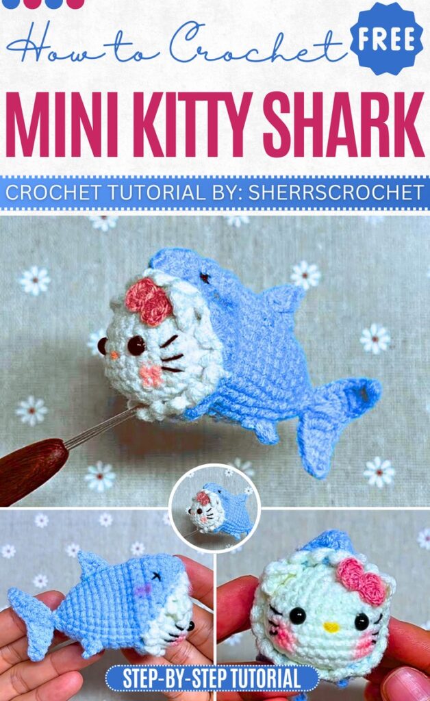 Crochet mini Kitty Shark Amigurumi