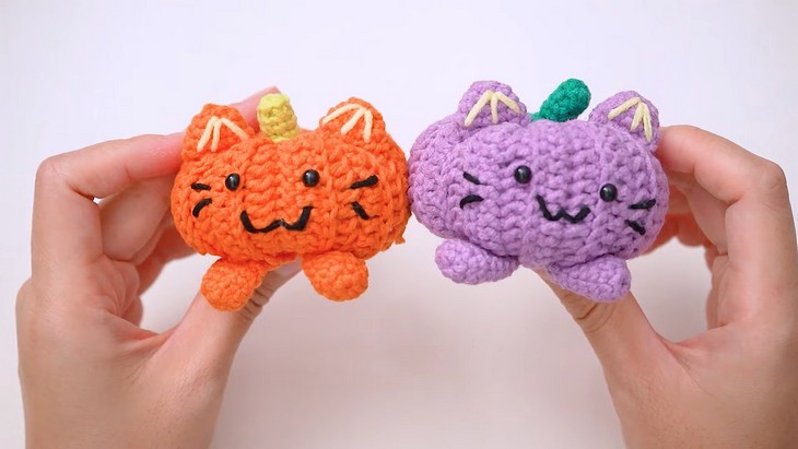 Crochet pumpkin Cats Ammigurumi (1)