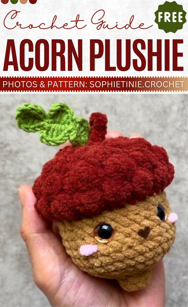 How to Crochet NO-SEW Baby Acorn + little Oak leaf pic needed