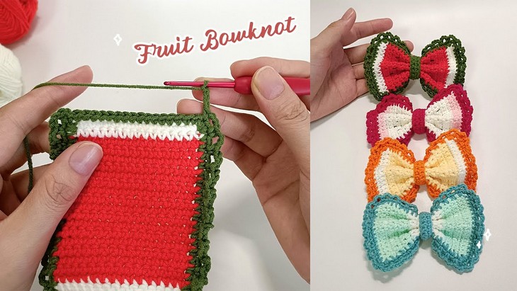 crochet fruity bow
