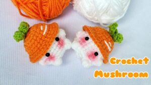 How to Crochet Mini Carrot Hat Mushroom for Fall & Thanksgiving