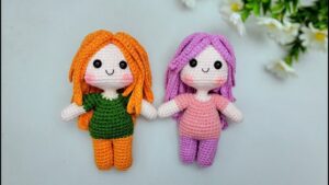 How to Crochet Cute Cartoon Girl Doll Amigurumi for Kids