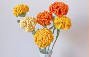 How to Crochet Fall Carnation Flower for Bouquet