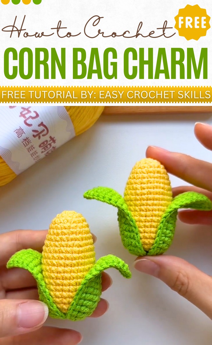 Crochet Corn Bag Charm Pattern