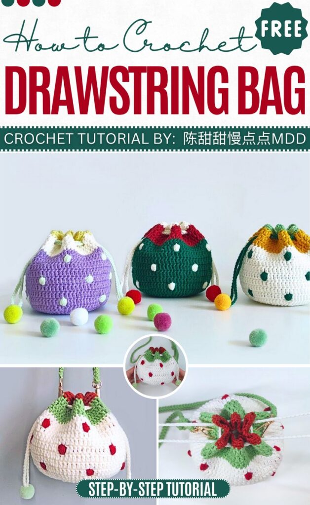 Crochet Drawstring bag