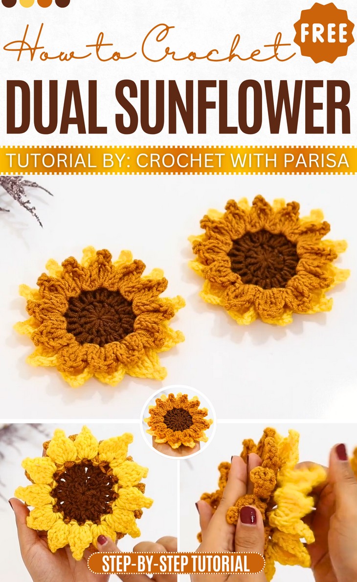 Crochet Dual Sunflower Pattern
