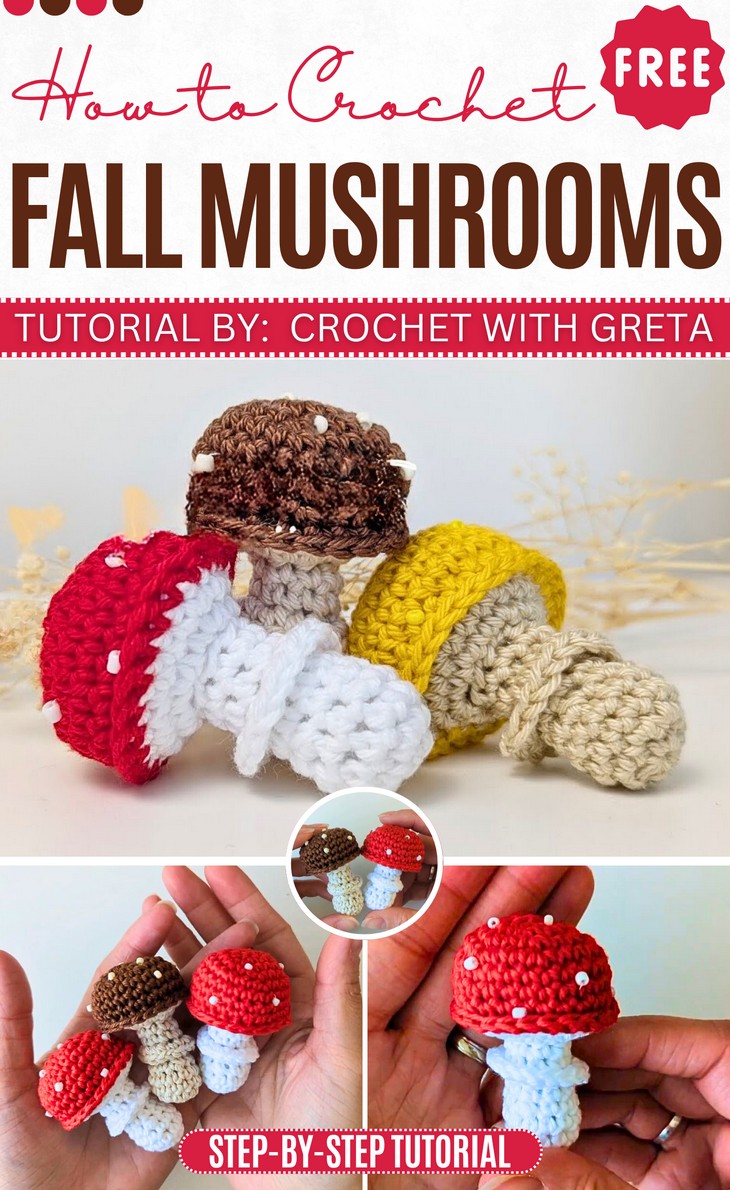 Crochet Fall Mushrooms Amigurumi