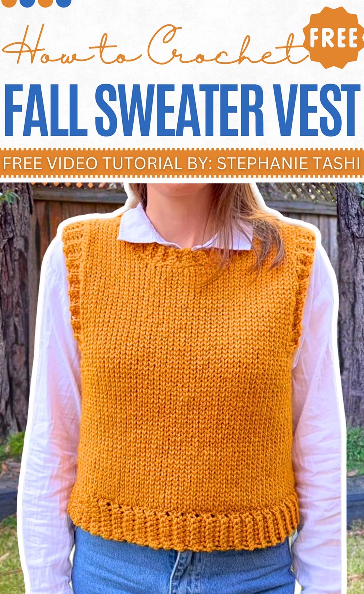 Crochet Fall sweater vest Pattern