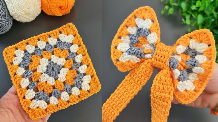Crochet Falls Bow With Granny Square (1)