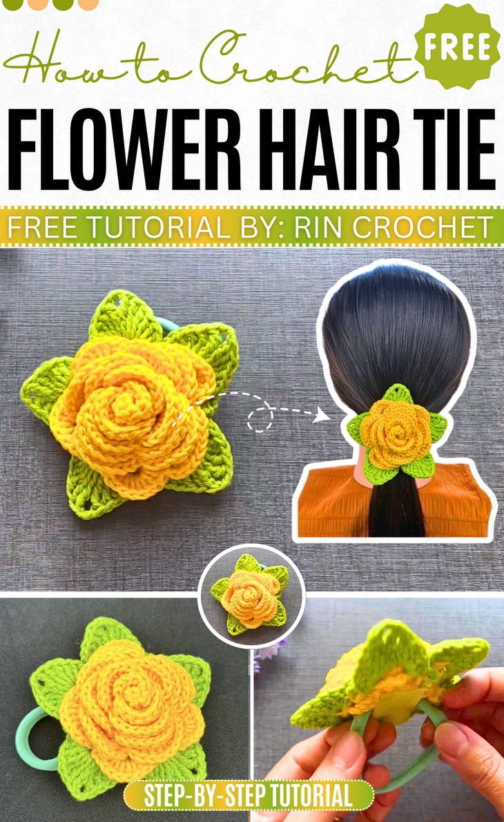 Crochet Flower Hair Tie