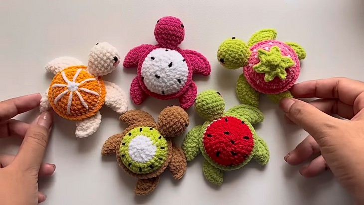 Crochet Fruit Baby Turtles (1)