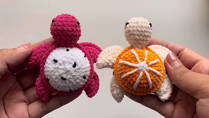 Crochet Fruit Baby Turtles (3)
