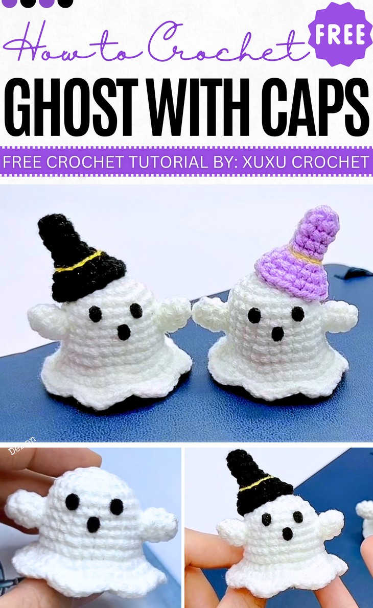 Crochet Ghost With Caps Pattern