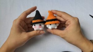 How to Crochet Long Witch Hat Baby Mushrooms For Halloween