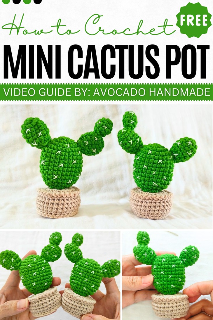 Crochet Mini cactus pot Pattern
