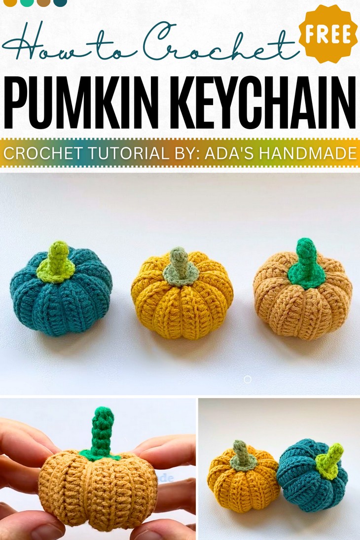 Crochet Pumkin Keychain Pattern