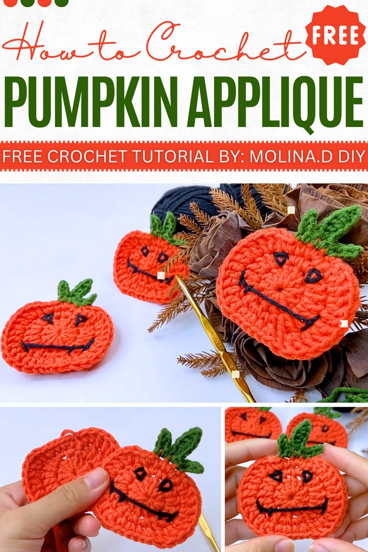 Crochet Pumpkin Applique Pattern