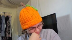 How to Crochet Pumpkin Hat with Stem & Leaf for Absolute Beginners