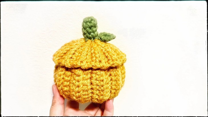 Crochet Pumpkin Container (1)