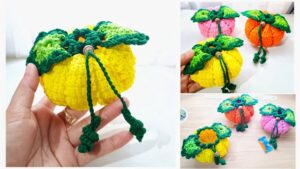 How to Crochet Pumpkin Basket with Drawstrings for Fall