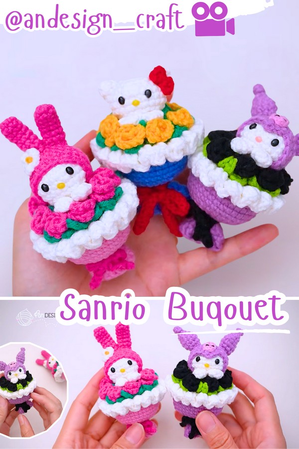 Crochet sanrio bouquets