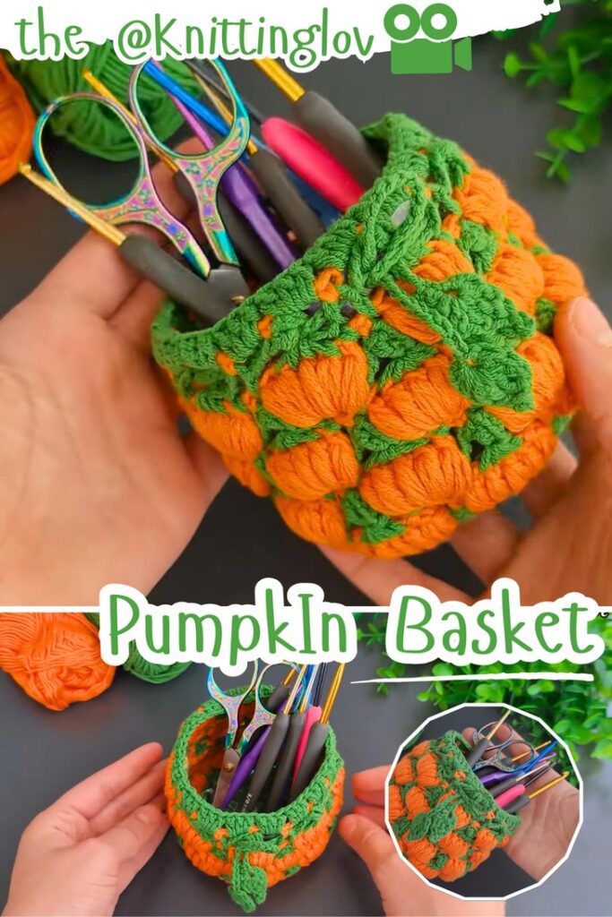 How to Crochet Pumpkin stitch basket
