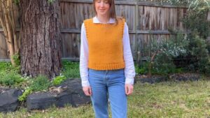 How To Crochet Knit Look Sweater Vest with Size Adjustment Guide
