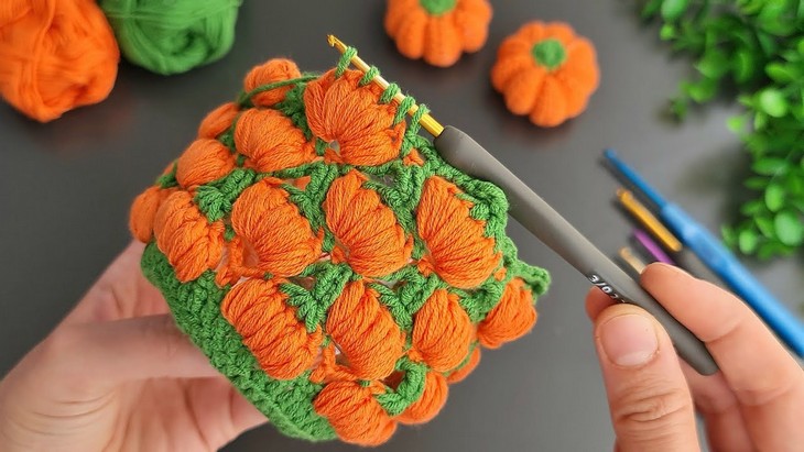 Useful pumpkin crochet decorative Basket Box