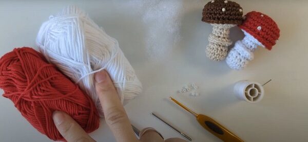 crochet mushroom materials