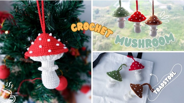How to Crochet Life-Like Toadstool Mushroom for Christmas & Fall