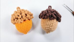 How to Crochet Mini Acorn Amigurumi Keychain for Autumn