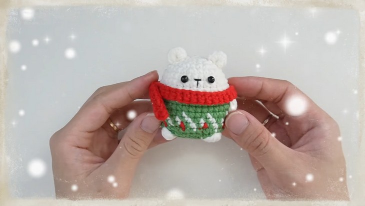 How to Crochet 3 Christmas Chubby Bear Amigurumi with Accessories