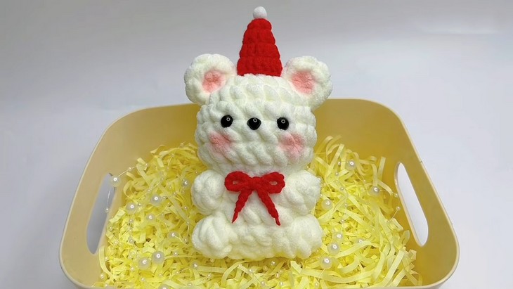 How to Crochet Santa Hat Polar Bear Plushie for Christmas
