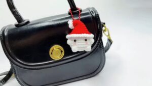 How to Crochet Mini Santa Mushroom Keychain for Christmas