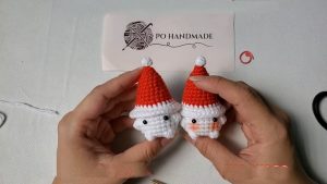 How to Crochet Mini Christmas Mushroom Amigurumi with Hat