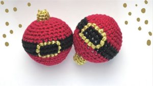 How to Crochet Santa Christmas Tree Ornament & Bauble