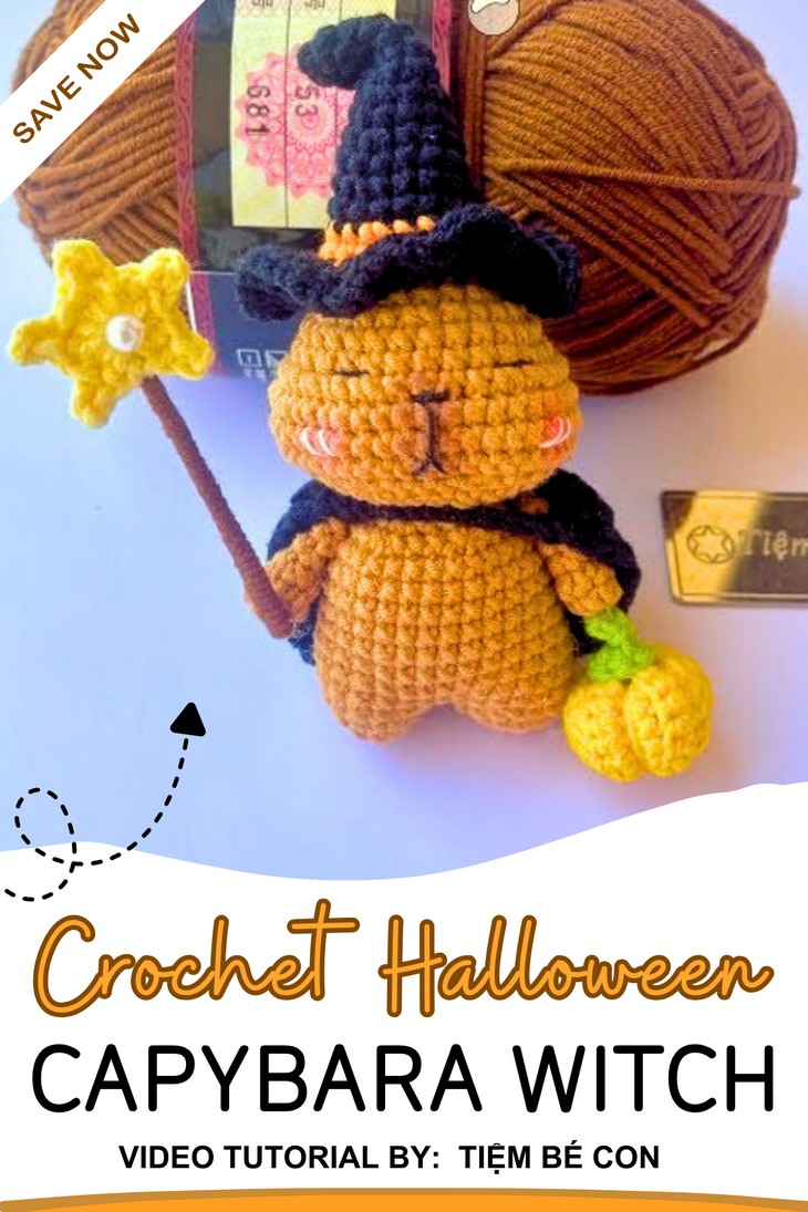 Crochet Halloween capybara witch