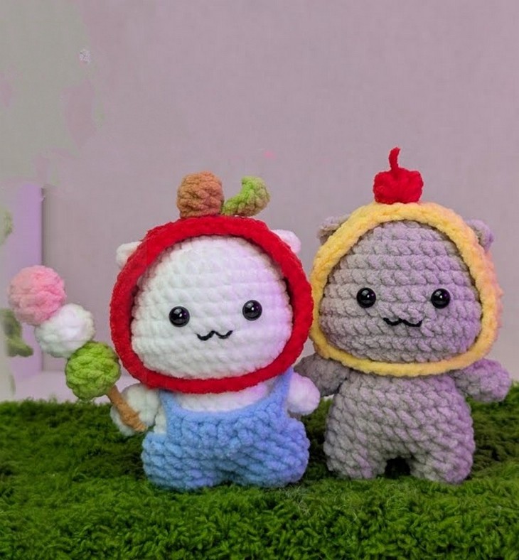 How to Crochet Peach And Goma Cat Plushies for Couple Gifting