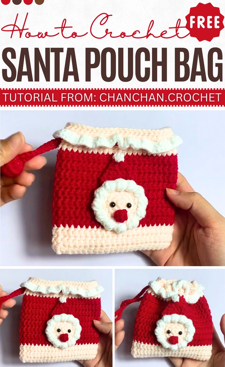 Crochet Santa Pouch Bag (1)