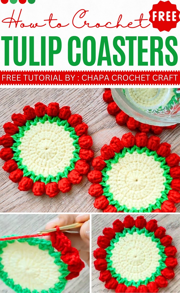Crochet Tulip Coasters