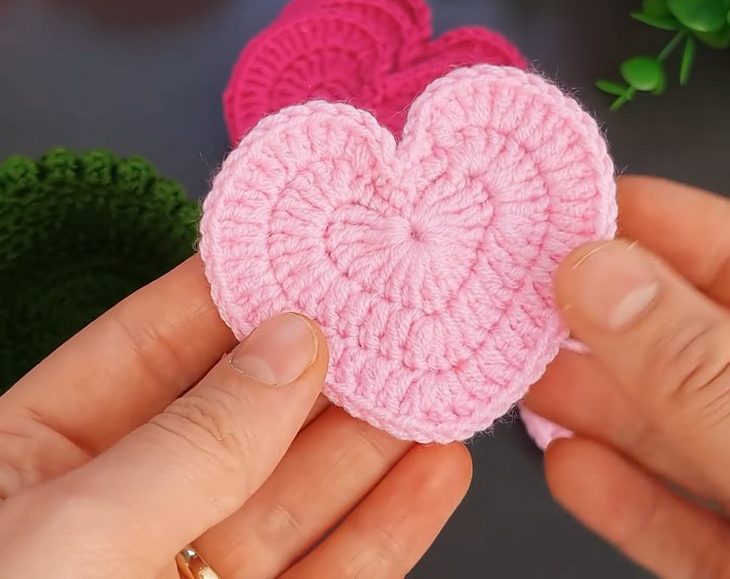 Easy Crochet Heart Coaster guide