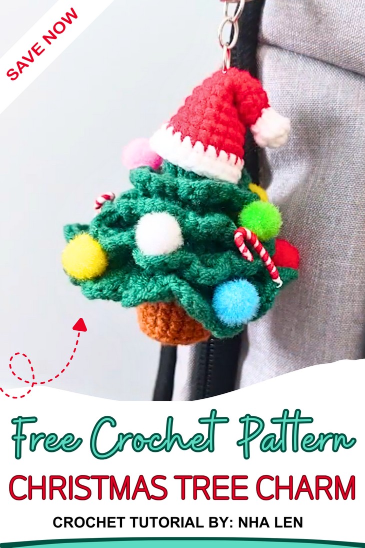 Free Crochet Plush Christmas Tree With Santa hat