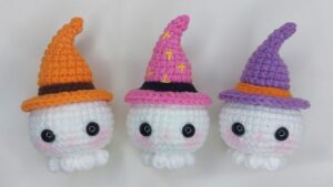 How to Crochet Halloween Ghost Octopus Amigurumi with Witch Hat