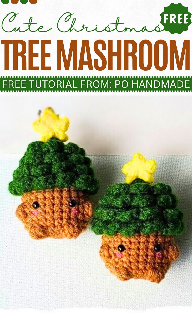 Baby Mushroom with Christmas Tree Hat