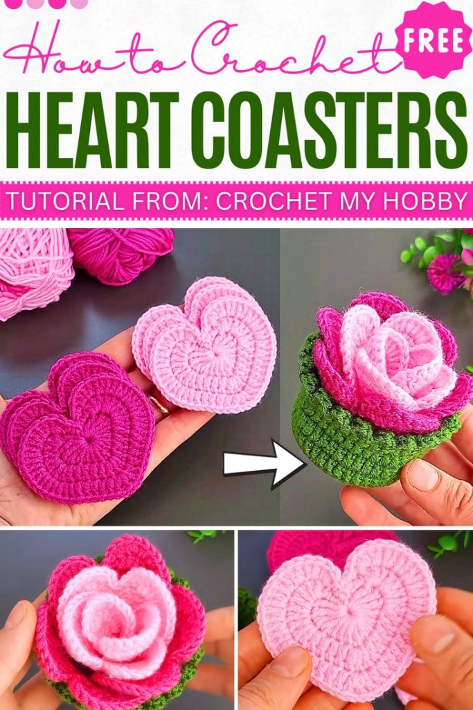 How to Crochet Heart Coasters