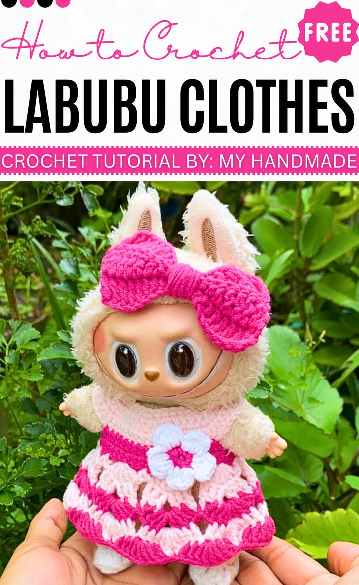 Pink Crochet Labubu Dress