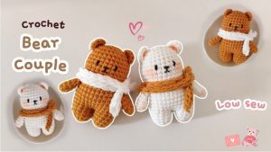 How to Crochet Two Cute Bear Keychains for Gifting (Polar, Grizzly & Cookie)