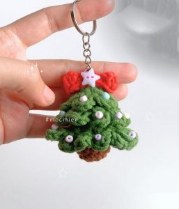 How to Crochet Christmas Tree with Santa Hat and Pom-Poms