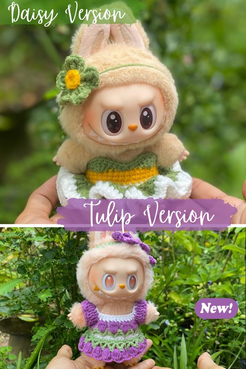 crochet flower labubu tutorials