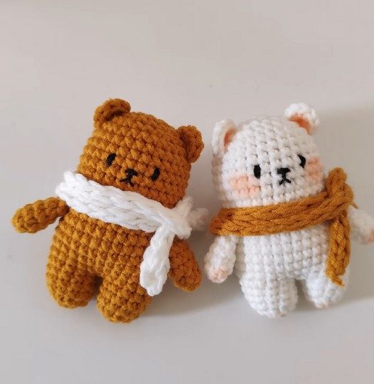 crochet polar bear and grizzly